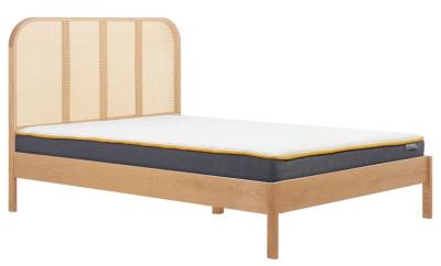 Product photograph of Margot Rattan Oak Bed - Sizes Available from Choice Furniture Superstore