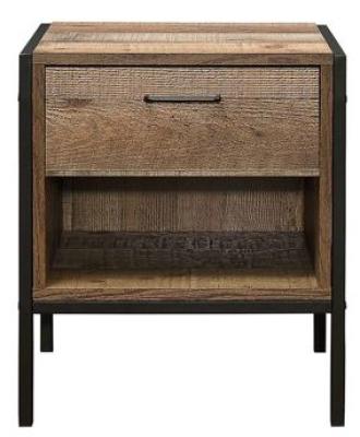 Urban Rustic Wood Effect 1 Drawer Bedside Table