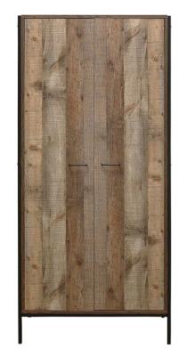 Urban Rustic Wood Effect 2 Door Wardrobe