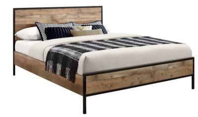 Product photograph of Urban Rustic Wood Effect Bed - Sizes Available from Choice Furniture Superstore