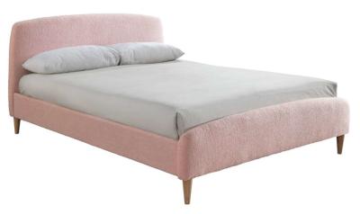 Product photograph of Otley Blush Pink Fabric Bed - Sizes Available from Choice Furniture Superstore