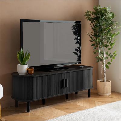 Axel Black Fluted Curved 140cm Tv Unit