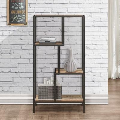 Urban Rustic Wood Effect Industrial Style Shelving Unit