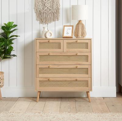 Croxley Oak And Rattan 23 Drawer Chest