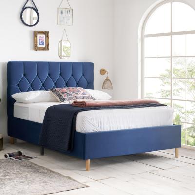 Loxley Blue Fabric Bed Sizes Available