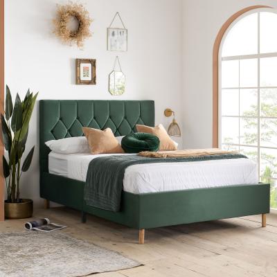 Loxley Green Fabric Bed Sizes Available