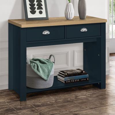 Highgate Navy Blue Painted 2 Drawer Console Table