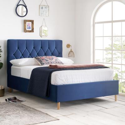 Loxley Blue Fabric Ottoman Storage Bed Sizes Available
