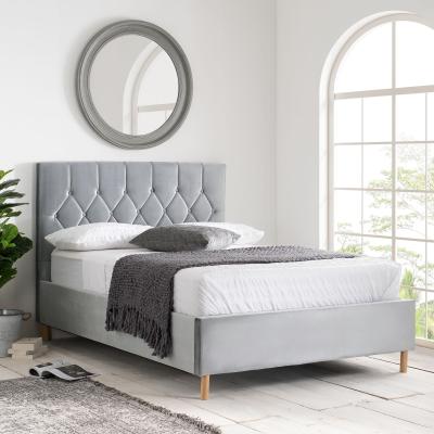 Loxley Grey Fabric Ottoman Storage Bed Sizes Available