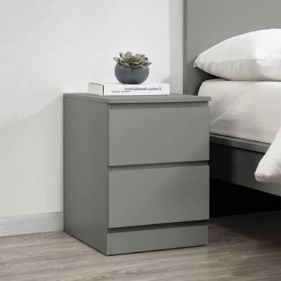 Oslo Grey 2 Drawer Bedside Cabinet