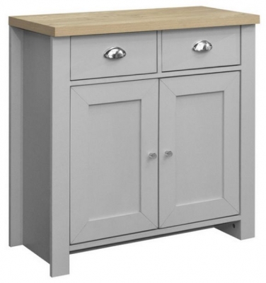 Highgate Grey And Oak Effect Small Sideboard 2 Doors