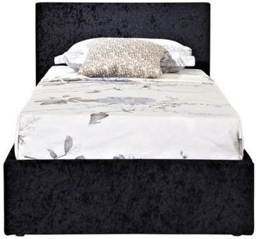 Berlin Ottoman Black Velvet Fabric Bed