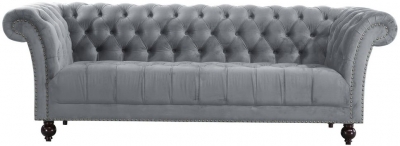 Chester Grey Fabric 3 Seater Sofa
