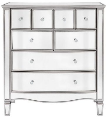 Product photograph of Elysee Mirrored Glass 4 4 Drawer Chest from Choice Furniture Superstore