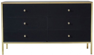 Product photograph of Fenwick Black Metal Medium 6 Drawer Chest from Choice Furniture Superstore