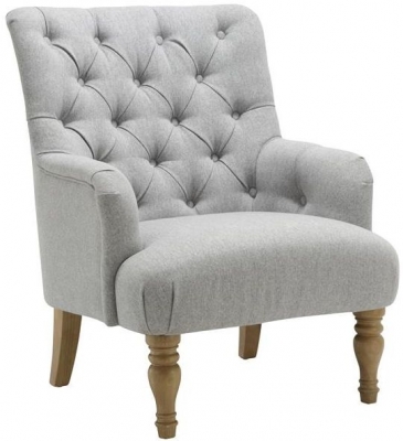 Padstow Fabric Button Back Occasional Armchair Comes In Grey And Wheat Options