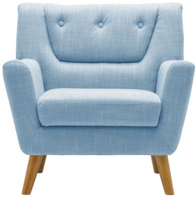 Product photograph of Lambeth Blue Fabric Armchair from Choice Furniture Superstore