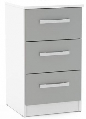 Product photograph of Birlea Lynx Bedside Cabinet - White And Grey from Choice Furniture Superstore