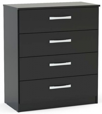 Product photograph of Lynx Black 4 Drawer Chest from Choice Furniture Superstore