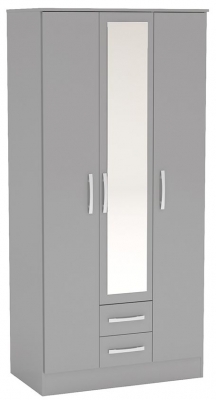 Product photograph of Lynx Grey 3 Door Wardrobe from Choice Furniture Superstore