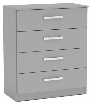 Product photograph of Lynx Grey Small 4 Drawer Chest from Choice Furniture Superstore