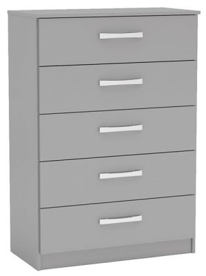 Product photograph of Lynx 5 Drawer Medium Chest - Comes In Grey Black And White Options from Choice Furniture Superstore