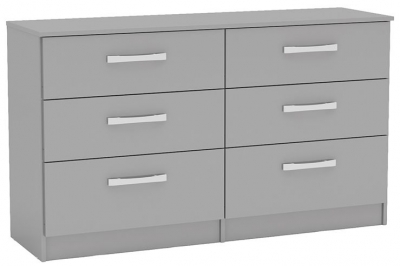 Product photograph of Lynx Grey Large 6 Drawer Chest from Choice Furniture Superstore