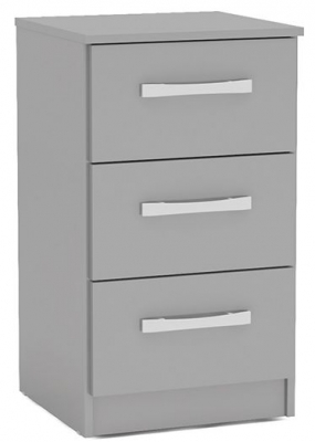 Product photograph of Lynx Grey 3 Drawer Bedside Cabinet from Choice Furniture Superstore