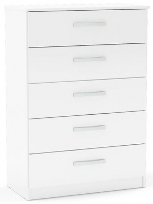 Product photograph of Birlea Lynx White 5 Drawer Medium Chest from Choice Furniture Superstore