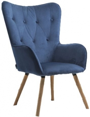 Product photograph of Birlea Midnight Blue Willow Armchair from Choice Furniture Superstore