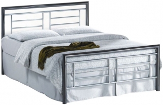 Product photograph of Montana Chrome And Nickel Metal Bed - Comes In 4ft 6in Double And 5ft King Size Options from Choice Furniture Superstore