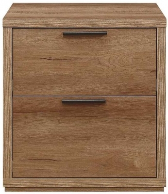 Product photograph of Birlea Stockwell Oak 2 Drawer Bedside Cabinet from Choice Furniture Superstore