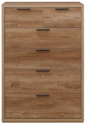 Product photograph of Stockwell Oak Medium 4 2 Drawer Chest from Choice Furniture Superstore