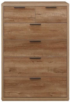 Product photograph of Stockwell Rustic Oak Effect 4 2 Drawer Chest from Choice Furniture Superstore