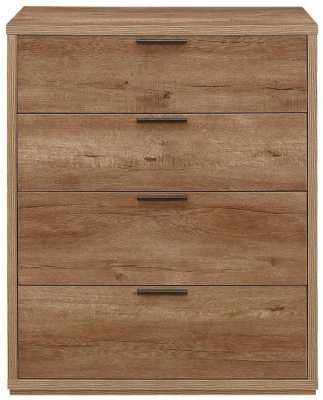 Product photograph of Stockwell Rustic Oak Effect 4 Drawer Chest from Choice Furniture Superstore