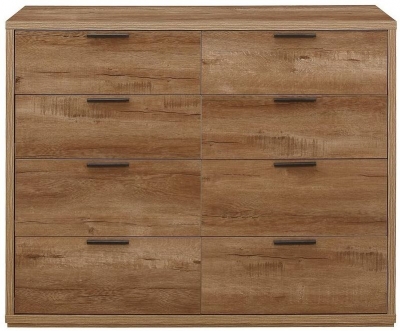 Product photograph of Stockwell Oak Large 8 Drawer Chest from Choice Furniture Superstore