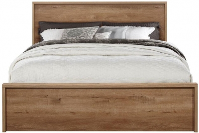 Product photograph of Stockwell Rustic Oak Effect Bed - Sizes Available from Choice Furniture Superstore