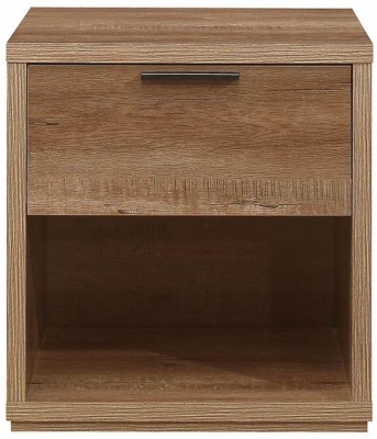 Product photograph of Stockwell Oak 1 Drawer Bedside Cabinet from Choice Furniture Superstore