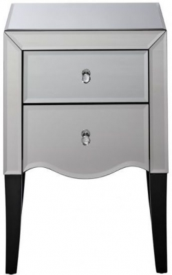 Product photograph of Palermo Mirrored 2 Drawer Bedside Cabinet from Choice Furniture Superstore