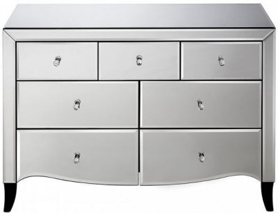 Product photograph of Palermo Mirrored 4 3 Drawer Chest from Choice Furniture Superstore