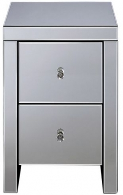 Image of Seville Mirrored 2 Drawer Bedside Cabinet