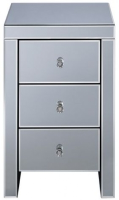 Product photograph of Seville Mirrored 3 Drawer Bedside Cabinet from Choice Furniture Superstore