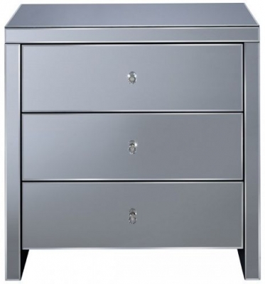 Image of Seville Mirrored 3 Drawer Small Chest