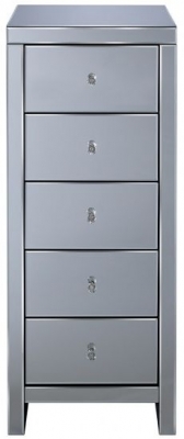 Image of Seville Mirrored 5 Drawer Chest