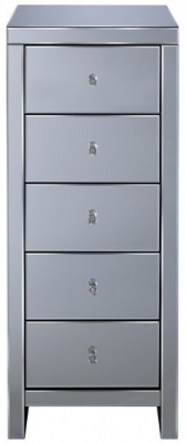 Image of Seville Mirrored 5 Drawer Tall Chest