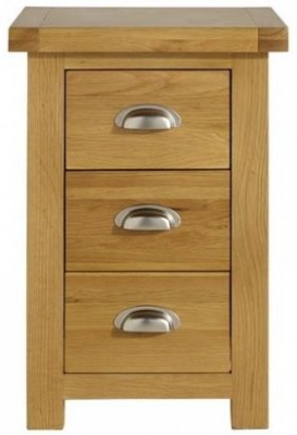 Product photograph of Woburn Rustic Oak Tall Bedside Cabinet - 3 Drawers from Choice Furniture Superstore