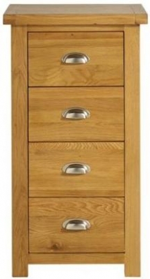Product photograph of Woburn Rustic Oak 4 Drawer Tall Chest from Choice Furniture Superstore