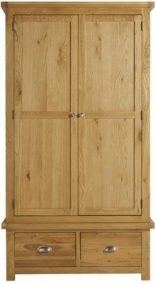 Product photograph of Woburn Rustic Oak 2 Doos 2 Drawer Wardrobe from Choice Furniture Superstore