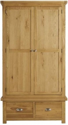 Product photograph of Woburn Rustic Oak 2 Door Wardrobe from Choice Furniture Superstore