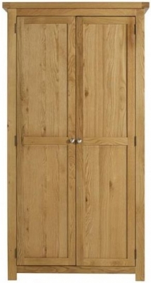 Product photograph of Woburn Rustic Oak Plain 2 Door Wardrobe from Choice Furniture Superstore